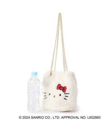 ハローキティフェイス刺繍チェーン巾着ショルダー