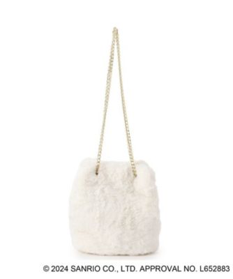 ハローキティフェイス刺繍チェーン巾着ショルダー