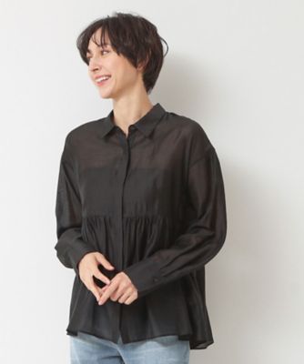 【洗える】シアーペプラムシャツ（Ｓ～Ｌ）（２００２３６７４０１）