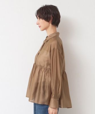 【洗える】シアーペプラムシャツ（Ｓ～Ｌ）（２００２３６７４０１）