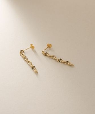 ＜COCOSHNIK (Women)＞Ｋ１８中空マリンチェーン　スタッドピアス（２００２３６７８３０）