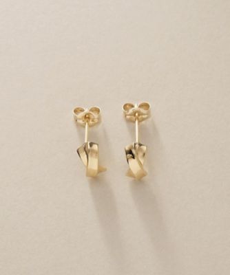 Ｋ１０平打ちクロス　スタッドピアス（２００２３６７９０３）