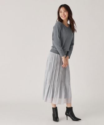 【洗える／ニットとスカートのセット】単品でも着回しできる！ニットとスカートのセットアップ（２００２３６８４６３）