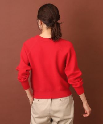 【大人百花冬号掲載　モデル美香さん着用】ダブルジャカードロゴニットプルオーバー（２００２３６８６３２）