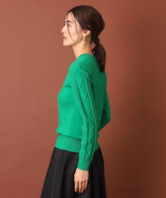 ニット セーター ファインウールケーブルニット レディース DRESSTERIOR ニット セーター ファインウールケーブルニット