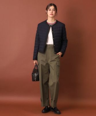 ◇【上品／軽量】ノーカラーショートライトダウン