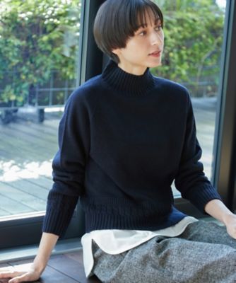 【洗える】ハイネッククロップドニット（ＸＳ～Ｌ）（２００２３６９７９０）