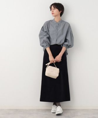 【洗える】バルーンスリーブバンドカラーシャツ（ＸＳ～Ｌ）（２００２３６９８０８）