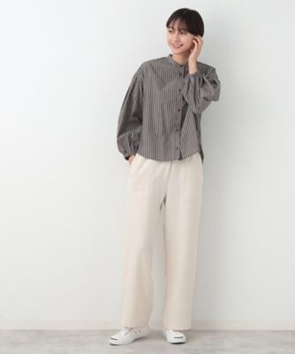 【洗える】バルーンスリーブバンドカラーシャツ（ＸＳ～Ｌ）（２００２３６９８０８）