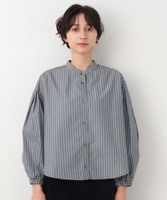 【洗える】バルーンスリーブバンドカラーシャツ（ＸＳ～Ｌ）（２００２３６９８０８）