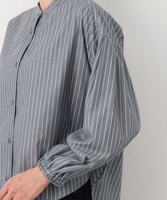 【洗える】バルーンスリーブバンドカラーシャツ（ＸＳ～Ｌ）（２００２３６９８０８）