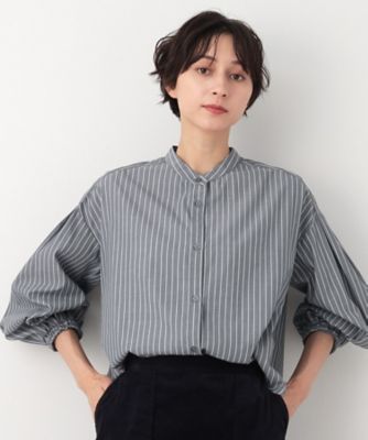 【洗える】バルーンスリーブバンドカラーシャツ（ＸＳ～Ｌ）（２００２３６９８０８）
