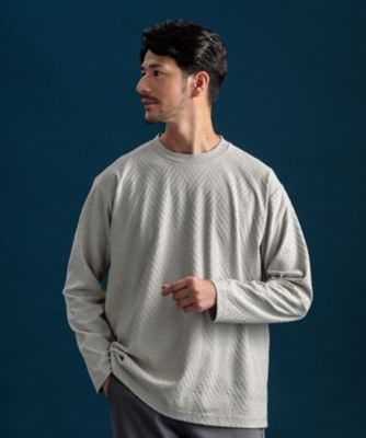 リンクスジャカード長袖Ｔシャツ（２００２３７０１４０）