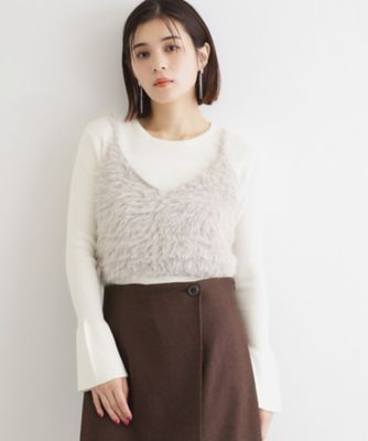 THE SHOP TK (Women)/ザショップティーケー 【＠ＢＡＩＬＡ掲載】ふわふわビスチェ×フレア袖ニット／セットアイテム（２００２３７０３５７）
