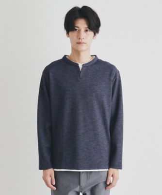 スラブワッフルフェイクレイヤード長袖Ｔシャツ（２００２３７０４６０）