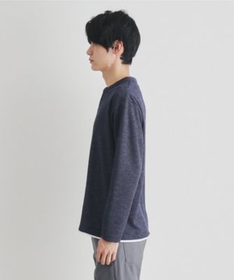 スラブワッフルフェイクレイヤード長袖Ｔシャツ（２００２３７０４６０）