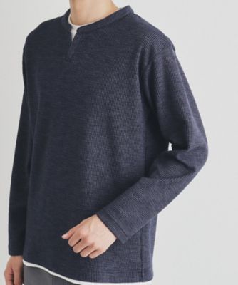 スラブワッフルフェイクレイヤード長袖Ｔシャツ（２００２３７０４６０）