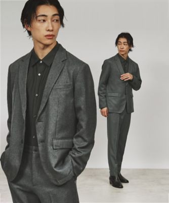 ＜tk. TAKEO KIKUCHI (Men)＞◆【上下２点セット】エステルサージセットアップ／ビジネス対応可（２００２３７０５１５）