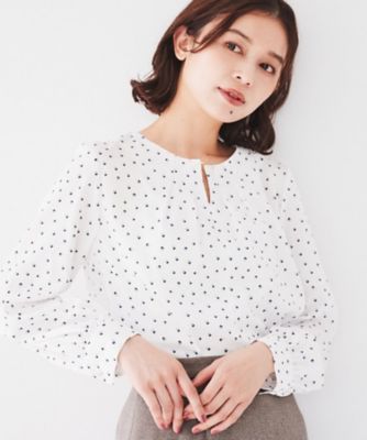 LEONARD FASHION 半袖ブラウス 幾何学模様