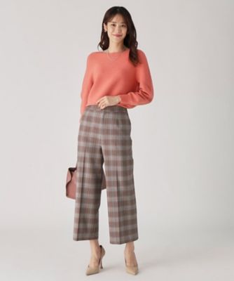 洗える／日本製／裏なし】ストレートワイドパンツ（6～9分丈