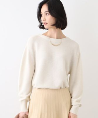 ＜INDIVI L (Women/大きいサイズ)＞【カシミヤ混／洗える／ラメ】ボートネックニット（２００２３７２０１３）