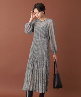 ドレステリア　　ワンピース シアー／洗える】ジオメトリックプリントワンピース