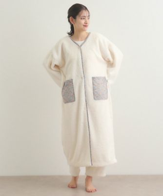 ノーソップブルーム柄 ボア素材着る毛布（2002372388