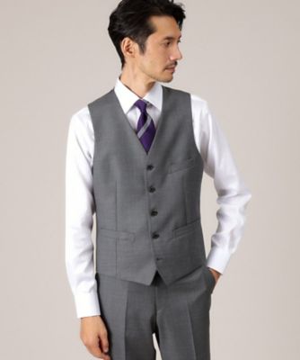 ＜TAKEO KIKUCHI (Men)＞【ＤＯＲＭＥＵＩＬ　ＡＭＡＤＥＵＳ３６５】ダイアゴナル柄　ベスト　／３ピース対応（２００２３７２５７９）