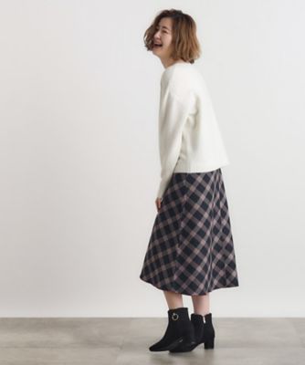 チェックフレアリバーシブルスカート （美人百花9月号掲載 Apuweiser  