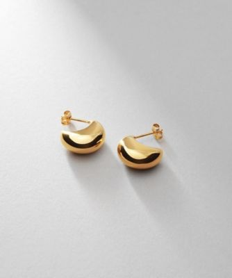 ＜COCOHNIK ONKITSCH (Women)＞シルバー　ホロウフープピアス　ペアシェイプＳ　ＧＰ（２００２３７３１５８）