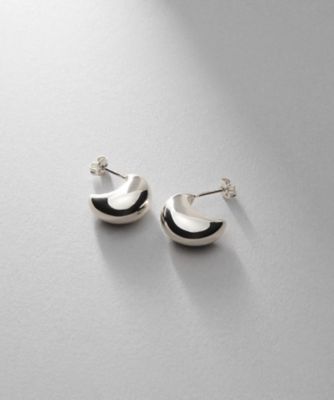 ＜COCOHNIK ONKITSCH (Women)＞シルバー　ホロウフープピアス　ペアシェイプＳ（２００２３７３１５９）