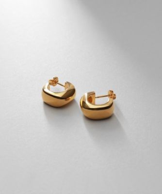 ＜COCOHNIK ONKITSCH (Women)＞シルバー　スモールフープ　スロープカットピアス　ＧＰ（２００２３７３１６０）