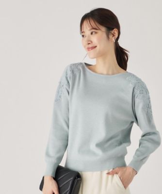 【洗える／レース／ドルマン風シルエット】着回し力◎！華やかニットプルオーバー セール】【洗える／レース／ドルマン風シルエット】着回し力