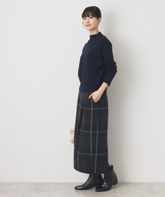 【洗える】起毛チェックタックスカート（ＸＳ～Ｌ）（２００２３７４３５３）