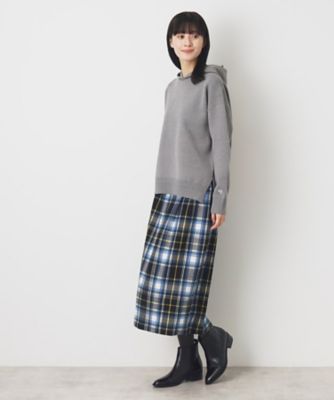 【洗える】起毛チェックタックスカート（ＸＳ～Ｌ）（２００２３７４３５３）