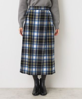 【洗える】起毛チェックタックスカート（ＸＳ～Ｌ）（２００２３７４３５３）