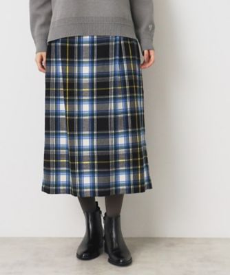 【洗える】起毛チェックタックスカート（ＸＳ～Ｌ）（２００２３７４３５３）