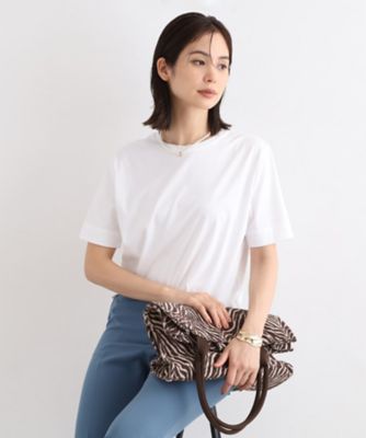 ＜INDIVI S (Women/小さいサイズ)＞【洗える／コットン１００％】裾デザイン大人Ｔシャツ（２００２３７４４３１）