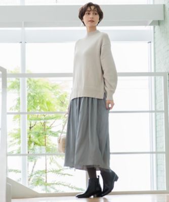 洗える】チュールスカートドッキングワンピース