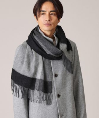 洗えるカシミヤ】大き目パネル柄 マフラー（2002375043