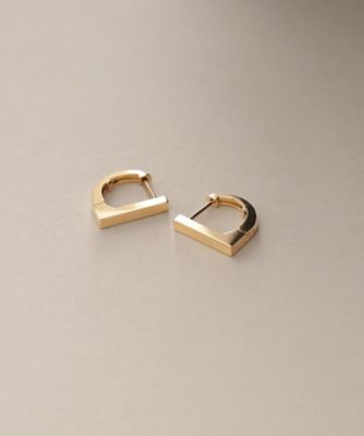Ｋ１８平打ちフープ　ワンタッチピアス（２００２３７５１１１）