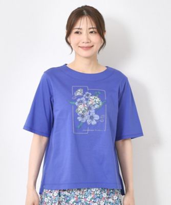 【Ｍ～４Ｌサイズ】パッチワーク＆刺繍　フラワーモチーフＴシャツ（２００２３７６３５６）
