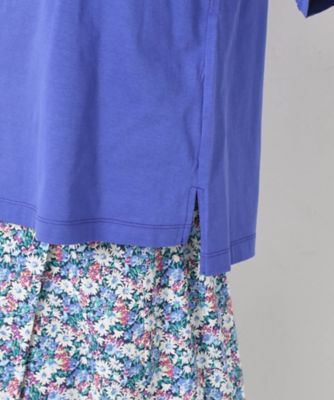 【Ｍ～４Ｌサイズ】パッチワーク＆刺繍　フラワーモチーフＴシャツ（２００２３７６３５６）