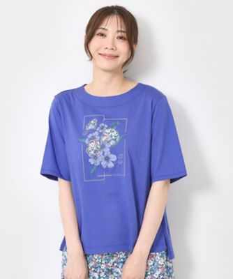 【Ｍ～４Ｌサイズ】パッチワーク＆刺繍　フラワーモチーフＴシャツ（２００２３７６３５６）