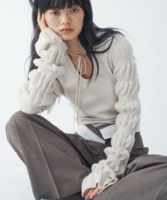 CODE A (Women)/コードエー gathered sleeves knit(2002376718) シロ003 トップス【三越伊勢丹/公式】