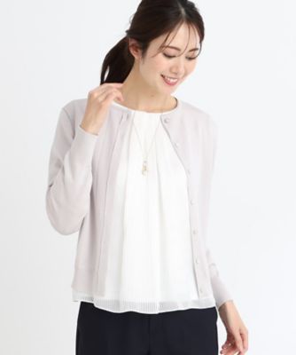 ＜Reflect (Women)＞【春ＳＡＬＥ／ＷＥＢ限定カラーあり／アンサンブル可】比翼仕立てニットカーディガン（２００２３７７５０８）