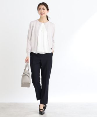 【春ＳＡＬＥ／ＷＥＢ限定カラーあり／アンサンブル可】比翼仕立てニットカーディガン（２００２３７７５０８）