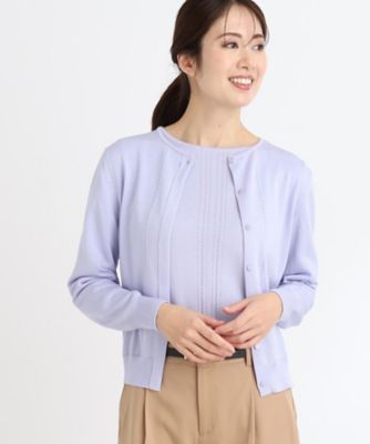 【春ＳＡＬＥ／ＷＥＢ限定カラーあり／アンサンブル可】比翼仕立てニットカーディガン（２００２３７７５０８）