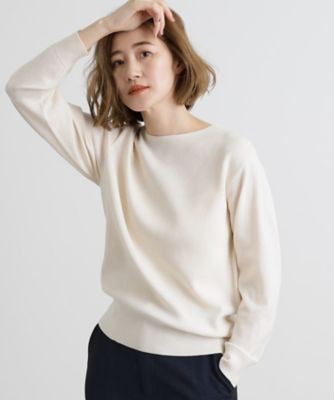 mame kurogouchi スカラップ ニット プルオーバー ホワイト（【洗える  