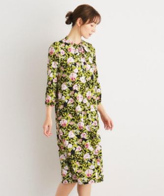 ＜LAURA ASHLEY＞【ＷＥＢ限定／ジャージ素材】ホットハウス　フローラル柄ワンピース（２００２３７７９９４）